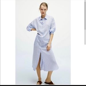 Zara long striped shirt dress